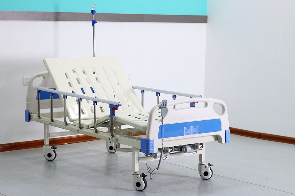 Electric 2 Function Deluxe Hospital Bed With Remote Control & Mattress